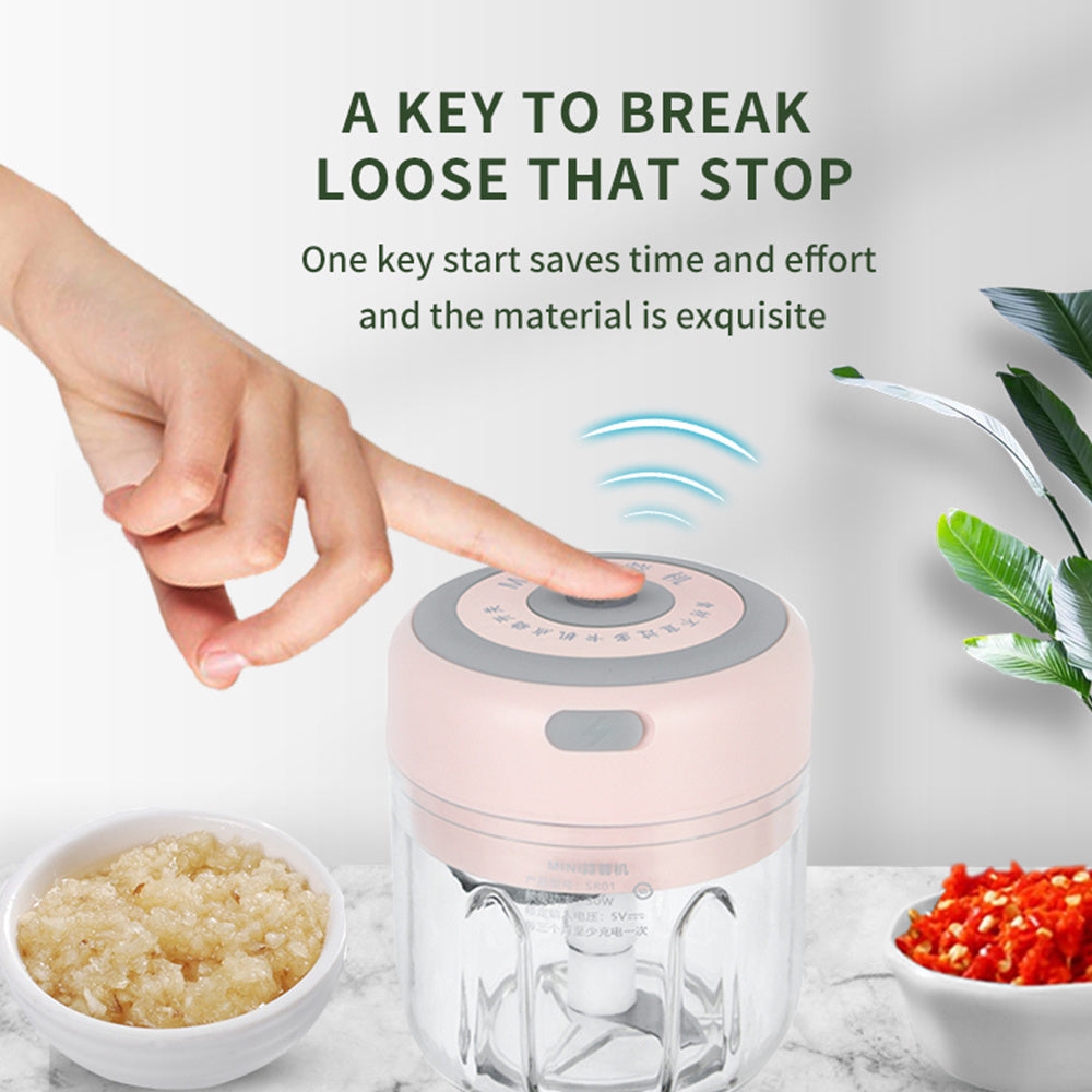 SwiftChop™ Mini Electric Garlic & Ginger Chopper – USB Rechargeable Kitchen Crusher