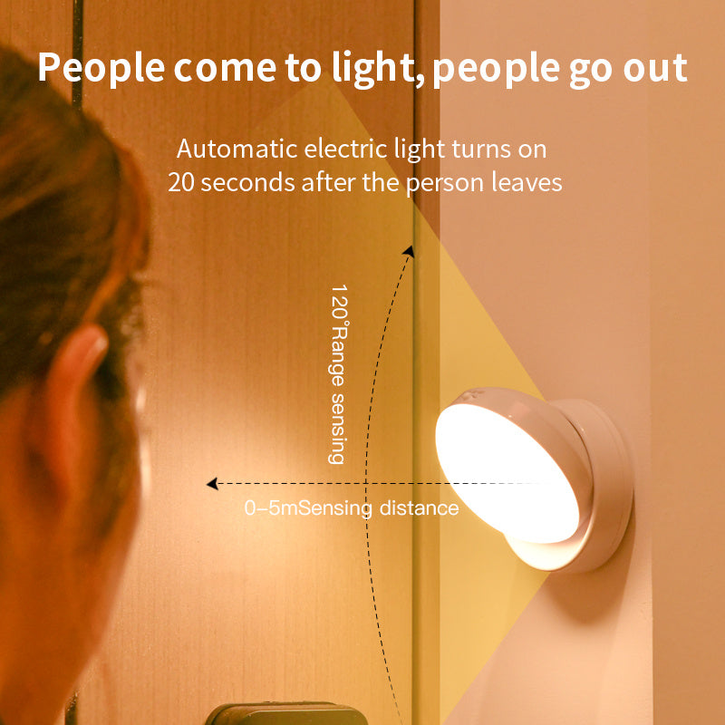LumiSense™ Rotating Motion Sensor Light – Human Body Detector for Corridor, Garage & Wardrobe