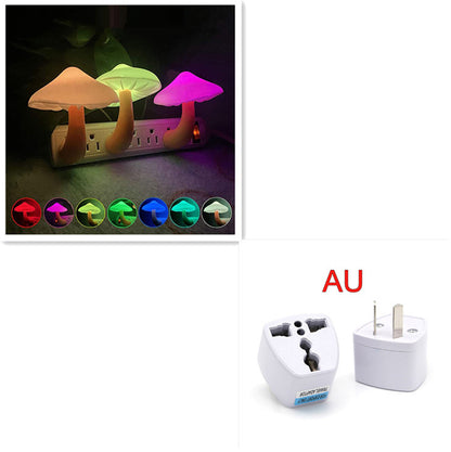 GlowMush™ LED Night Light – Auto Sensor Mushroom Wall Lamp for Cozy Home Decor