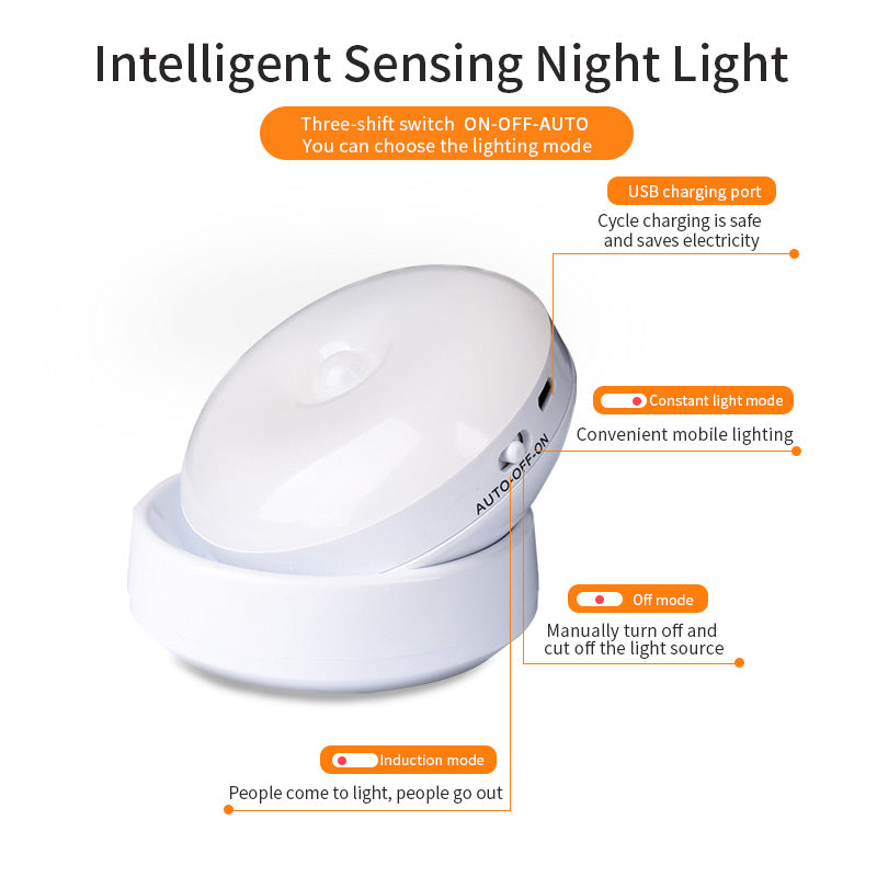 LumiSense™ Rotating Motion Sensor Light – Human Body Detector for Corridor, Garage & Wardrobe
