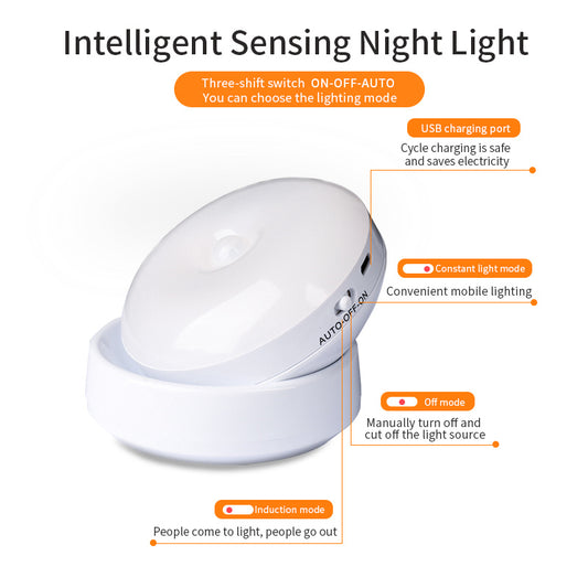 LumiSense™ Rotating Motion Sensor Light – Human Body Detector for Corridor, Garage & Wardrobe